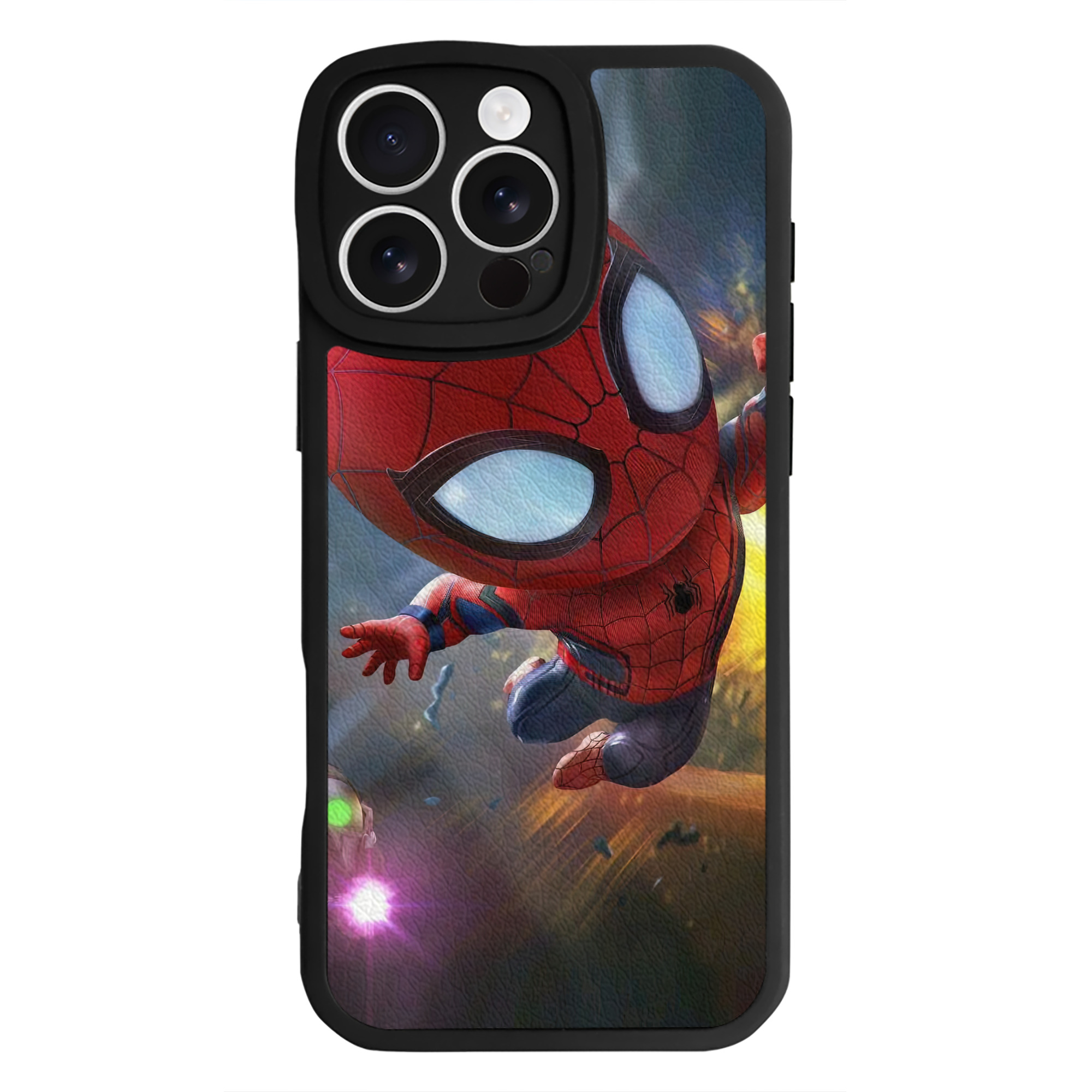 （画像用） Spider Man スパイダーマン 【iPhone 16シリーズ対応】シリコンスマホケース（レザー調） 材質：シリコン
